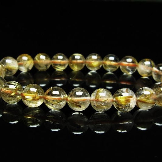ルチルクォーツ ブレスレット 8mm タイチンルチルクォーツ タイチンルチル 一点物 メール便可 [M便 1/10] 111-49030
