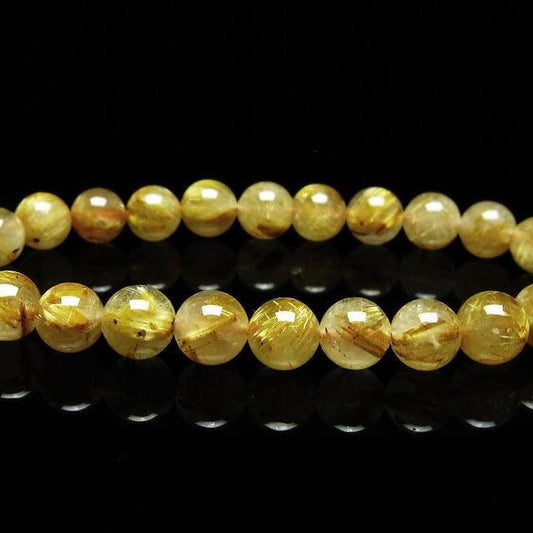 ルチルクォーツ ブレスレット 8mm タイチンルチルクォーツ タイチンルチル 一点物 メール便可 [M便 1/10] 111-49056