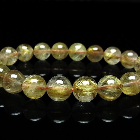 ルチルクォーツ ブレスレット 10mm タイチンルチルクォーツ タイチンルチル 一点物 メール便可 [M便 1/10] 111-49072