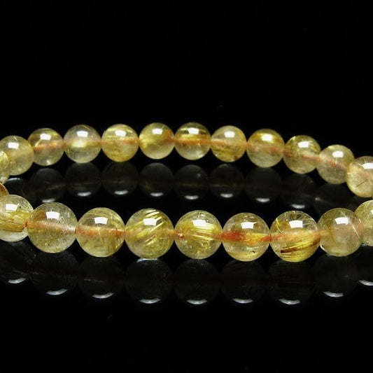 ルチルクォーツ ブレスレット 7mm タイチンルチルクォーツ タイチンルチル 一点物 メール便可 [M便 1/10] 111-49093