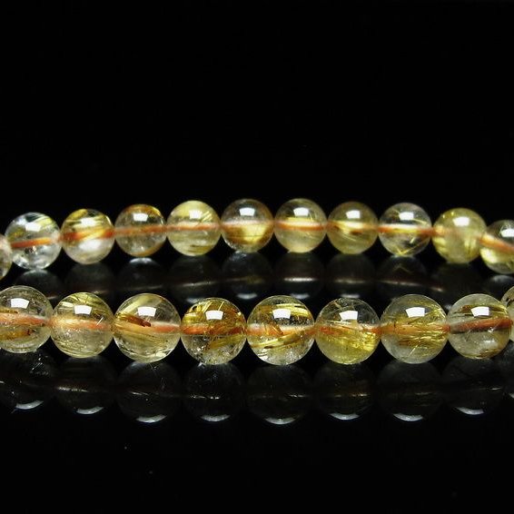 ルチルクォーツ ブレスレット 8mm タイチンルチルクォーツ タイチンルチル 一点物 メール便可 [M便 1/10] 111-49112