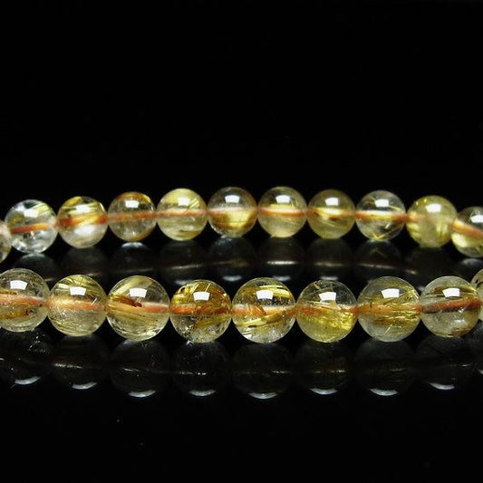 ルチルクォーツ ブレスレット 8mm タイチンルチルクォーツ タイチンルチル 一点物 メール便可 [M便 1/10] 111-49112