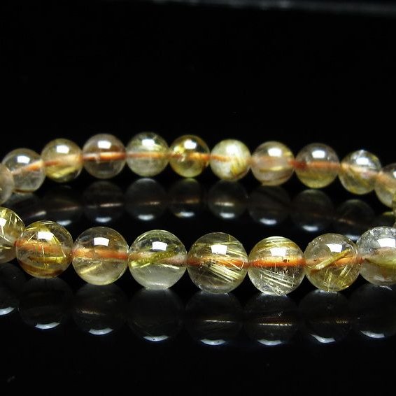 ルチルクォーツ ブレスレット 8mm タイチンルチルクォーツ タイチンルチル 一点物 メール便可 [M便 1/10] 111-49115