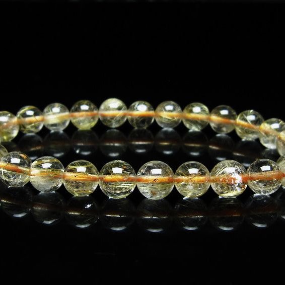 ルチルクォーツ ブレスレット 7mm タイチンルチルクォーツ タイチンルチル 一点物 メール便可 [M便 1/10] 111-49124