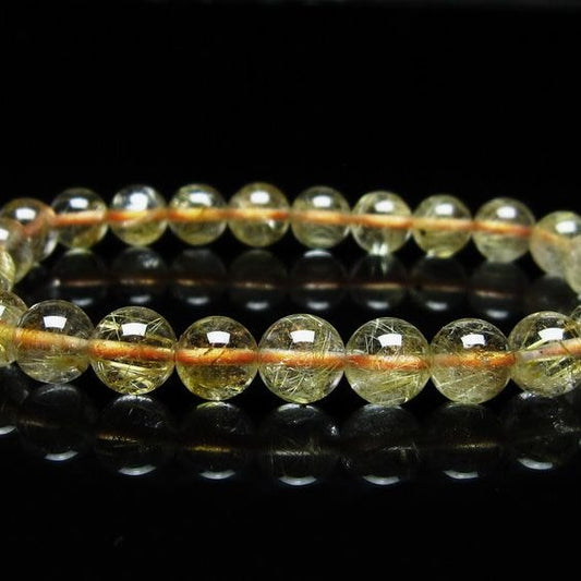 ルチルクォーツ ブレスレット 7mm タイチンルチルクォーツ タイチンルチル 一点物 メール便可 [M便 1/10] 111-49127