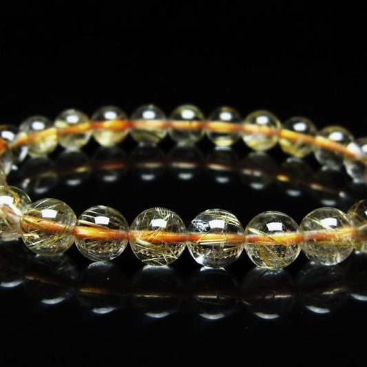 ルチルクォーツ ブレスレット 7mm タイチンルチルクォーツ タイチンルチル 一点物 メール便可 [M便 1/10] 111-49134