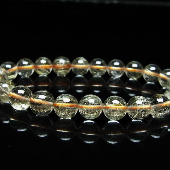 ルチルクォーツ ブレスレット 8mm タイチンルチルクォーツ タイチンルチル 一点物 メール便可 [M便 1/10] 111-49140