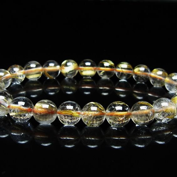 ルチルクォーツ ブレスレット 8mm タイチンルチル ブレスレット メール便可 [M便 1/10] 111-49141