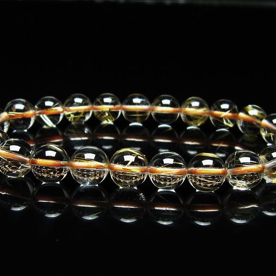 ルチルクォーツ ブレスレット 8mm タイチンルチル ブレスレット メール便可 [M便 1/10] 111-49144