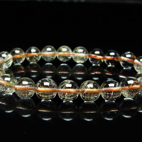 ルチルクォーツ ブレスレット 8mm タイチンルチル ブレスレット メール便可 [M便 1/10] 111-49145