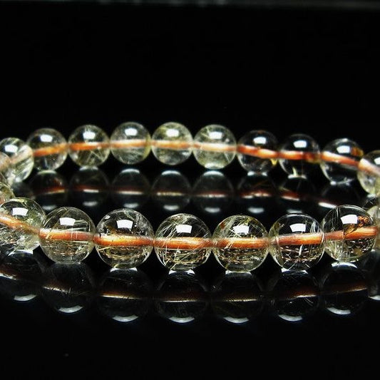 ルチルクォーツ ブレスレット 8mm タイチンルチル ブレスレット メール便可 [M便 1/10] 111-49145