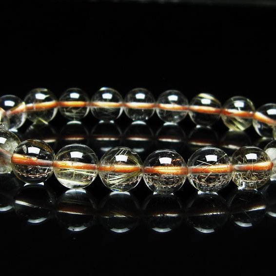 ルチルクォーツ ブレスレット 9mm タイチンルチル ブレスレット メール便可 [M便 1/10] 111-49148