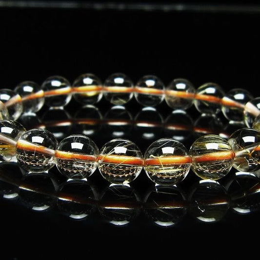 ルチルクォーツ ブレスレット 9mm タイチンルチル ブレスレット メール便可 [M便 1/10] 111-49150