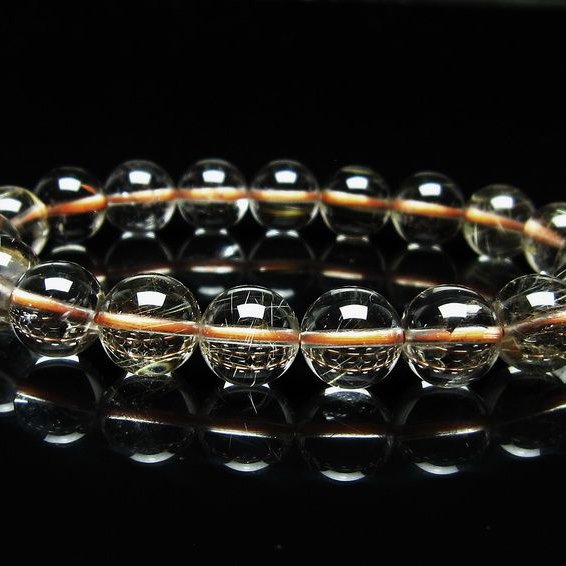 ルチルクォーツ ブレスレット 10mm タイチンルチル ブレスレット メール便可 [M便 1/10] 111-49159