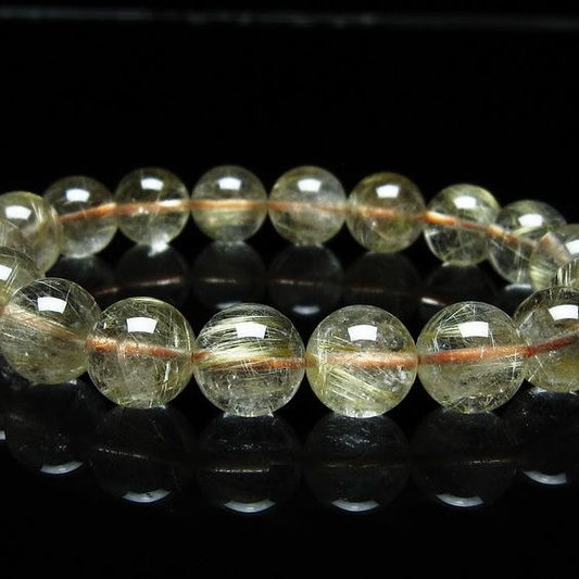 ルチルクォーツ ブレスレット 12mm タイチンルチル ブレスレット メール便可 [M便 1/10] 111-49169
