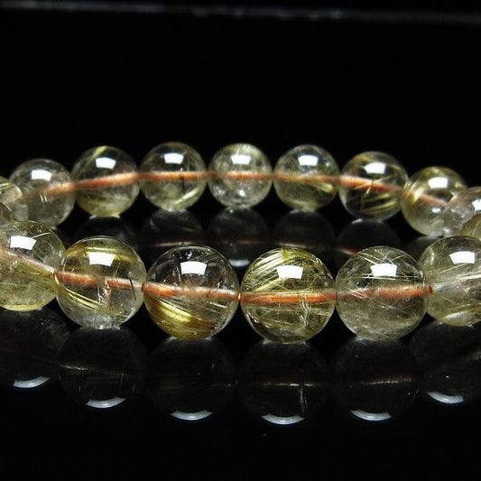 ルチルクォーツ ブレスレット 12mm タイチンルチル ブレスレット メール便可 [M便 1/10] 111-49170