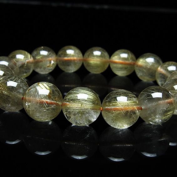 ルチルクォーツ ブレスレット 13mm タイチンルチル ブレスレット メール便可 [M便 1/10] 111-49171