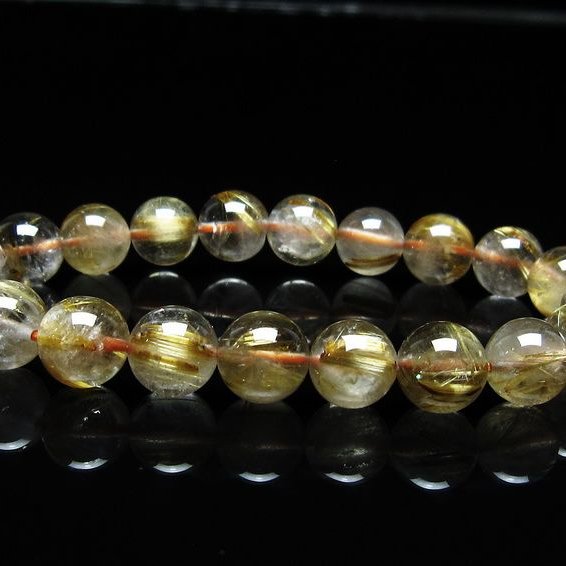 ルチルクォーツ ブレスレット 10mm タイチンルチル ブレスレット メール便可 [M便 1/10] 111-49173