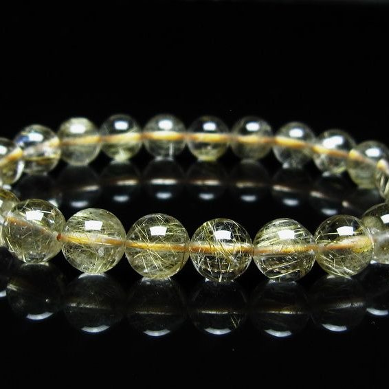 ルチルクォーツ ブレスレット 8mm タイチンルチル ブレスレット メール便可 [M便 1/10] 111-49178