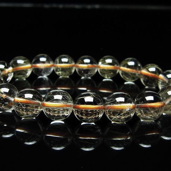 ルチルクォーツ ブレスレット 10mm タイチンルチル ブレスレット メール便可 [M便 1/10] 111-49180