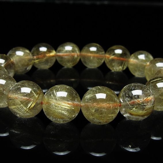 ルチルクォーツ ブレスレット 13mm タイチンルチル ブレスレット メール便可 [M便 1/10] 111-49188