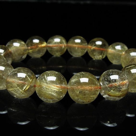 ルチルクォーツ ブレスレット 13mm タイチンルチル ブレスレット メール便可 [M便 1/10] 111-49188