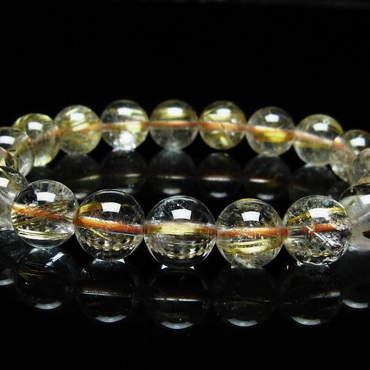 ルチルクォーツ ブレスレット 11mm タイチンルチル ブレスレット メール便可 [M便 1/10] 111-49189