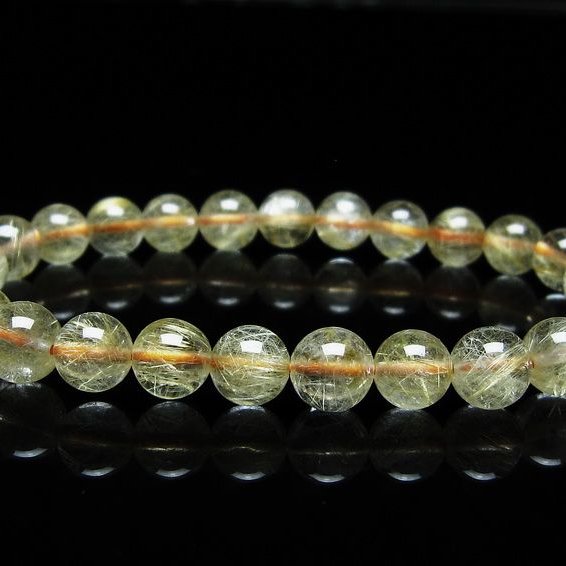 ルチルクォーツ ブレスレット 7mm タイチンルチル ブレスレット メール便可 [M便 1/10] 111-49194