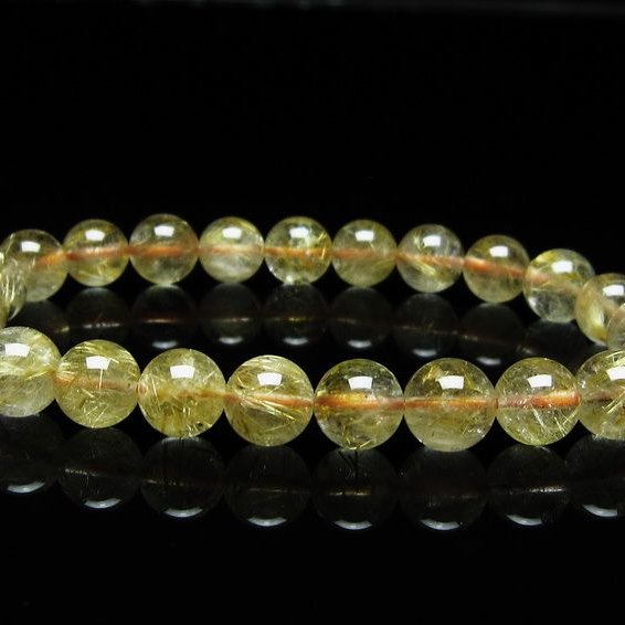ルチルクォーツ ブレスレット 8mm タイチンルチル ブレスレット メール便可 [M便 1/10] 111-49201