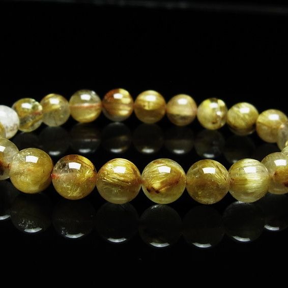 ルチルクォーツ ブレスレット 8mm タイチンルチル ブレスレット メール便可 [M便 1/10] 111-49211