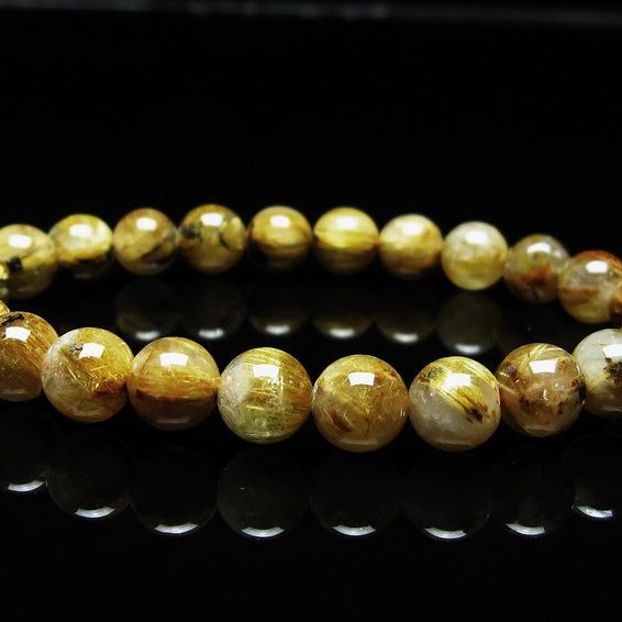 ルチルクォーツ ブレスレット 8mm タイチンルチル ブレスレット メール便可 [M便 1/10] 111-49212