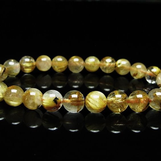 ルチルクォーツ ブレスレット 7mm タイチンルチル ブレスレット メール便可 [M便 1/10] 111-49214