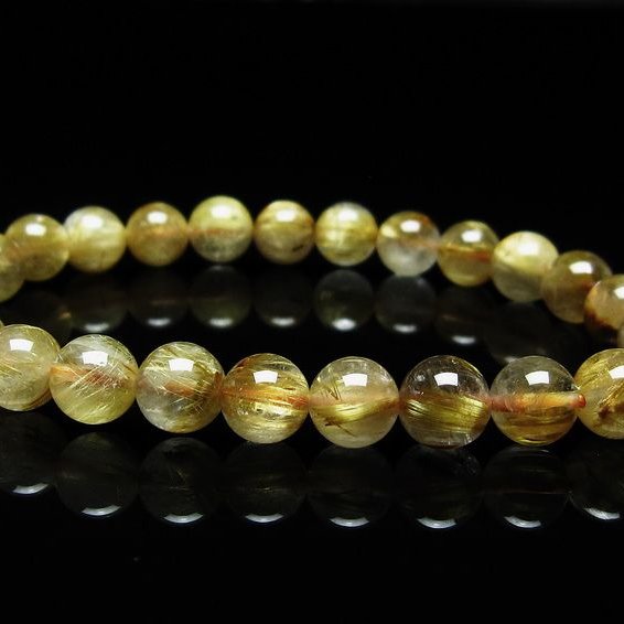 ルチルクォーツ ブレスレット 7mm タイチンルチル ブレスレット メール便可 [M便 1/10] 111-49215