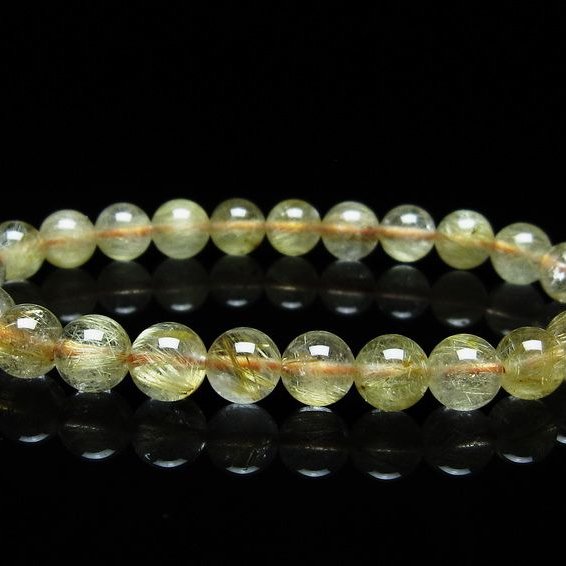 ルチルクォーツ ブレスレット 7mm タイチンルチル ブレスレット メール便可 [M便 1/10] 111-49220