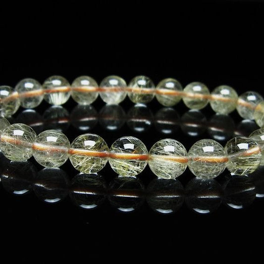 ルチルクォーツ ブレスレット 8mm タイチンルチル ブレスレット メール便可 [M便 1/10] 111-49228