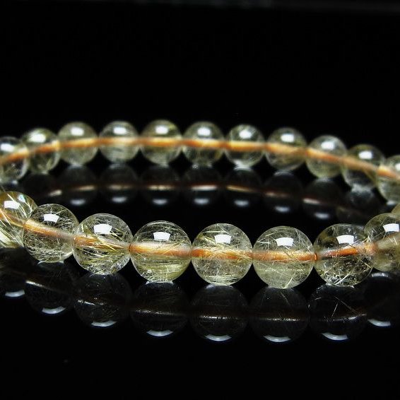 ルチルクォーツ ブレスレット 7mm タイチンルチル ブレスレット メール便可 [M便 1/10] 111-49229