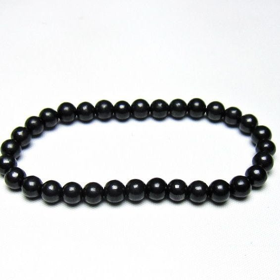 シュンガイト ブレスレット 6mm 一点物 メール便可 111-49622