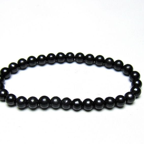 シュンガイト ブレスレット 6mm 一点物 メール便可 111-49634