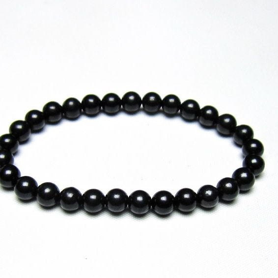 シュンガイト ブレスレット 6mm 一点物 メール便可 111-49640