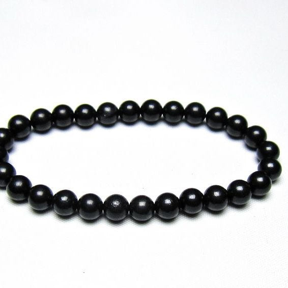 シュンガイト ブレスレット 6mm 一点物 メール便可 111-49641