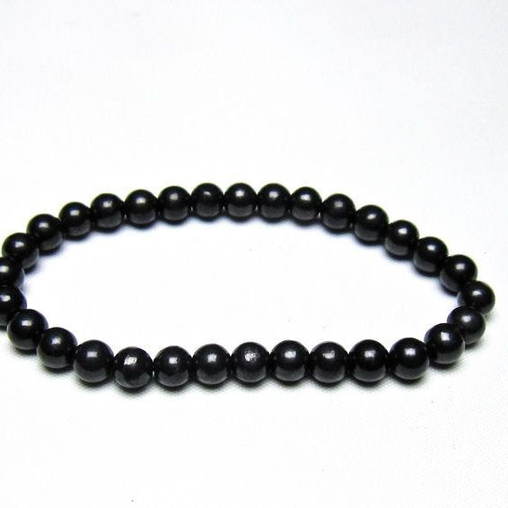シュンガイト ブレスレット 6mm 一点物 メール便可 111-49643