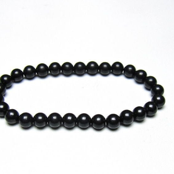 シュンガイト ブレスレット 6mm 一点物 メール便可 111-49647