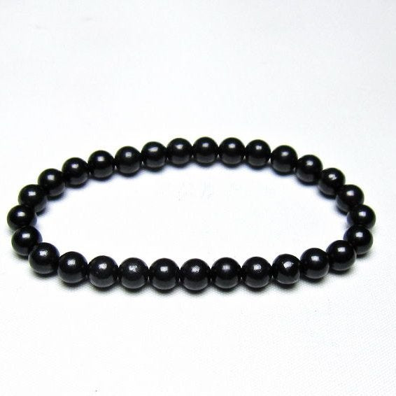 シュンガイト ブレスレット 6mm 一点物 メール便可 111-49653
