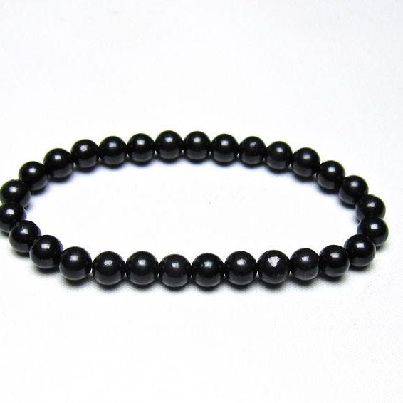 シュンガイト ブレスレット 6mm 一点物 メール便可 111-49660