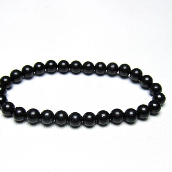 シュンガイト ブレスレット 6mm 一点物 メール便可 111-49661