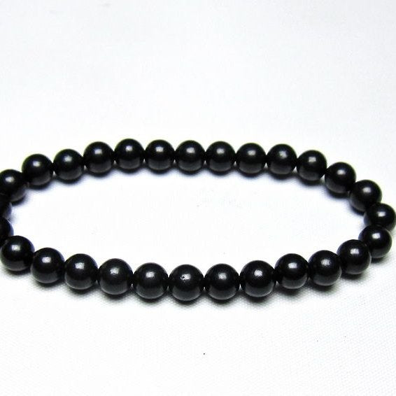 シュンガイト ブレスレット 6mm 一点物 メール便可 111-49667