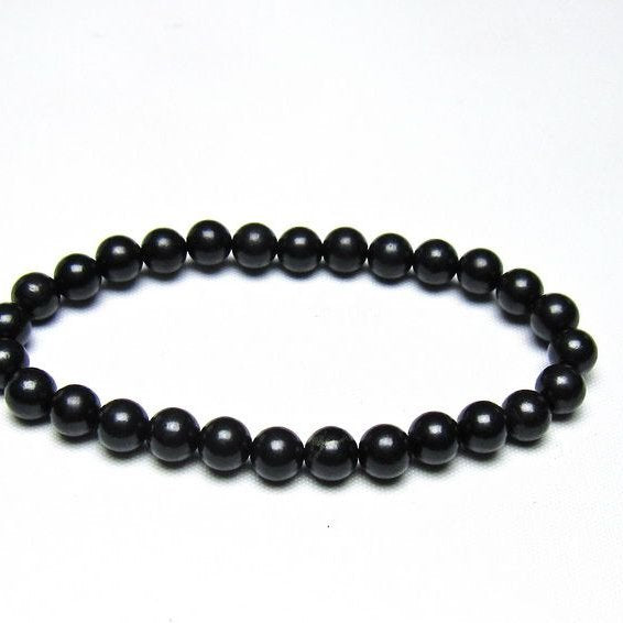 シュンガイト ブレスレット 6mm 一点物 メール便可 111-49668