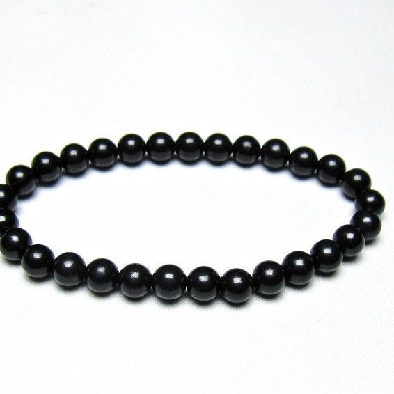 シュンガイト ブレスレット 6mm 一点物 メール便可 111-49672