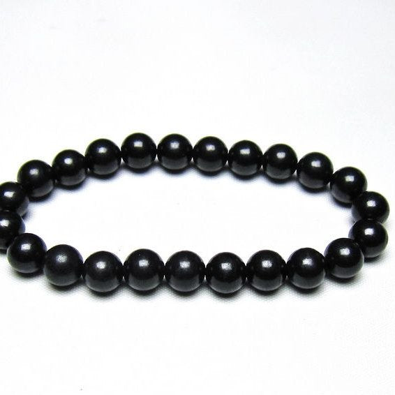 シュンガイト ブレスレット 8mm 一点物 メール便可 111-49680