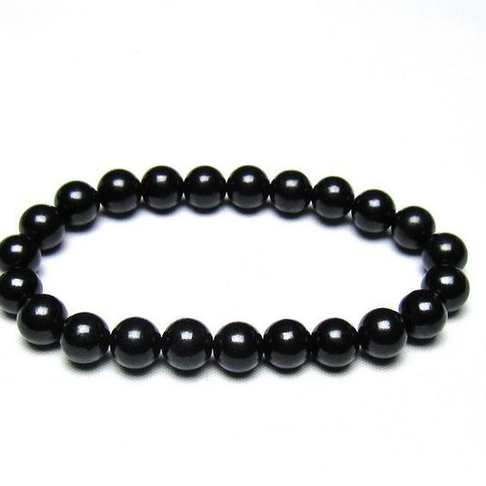 シュンガイト ブレスレット 8mm 一点物 メール便可 111-49681
